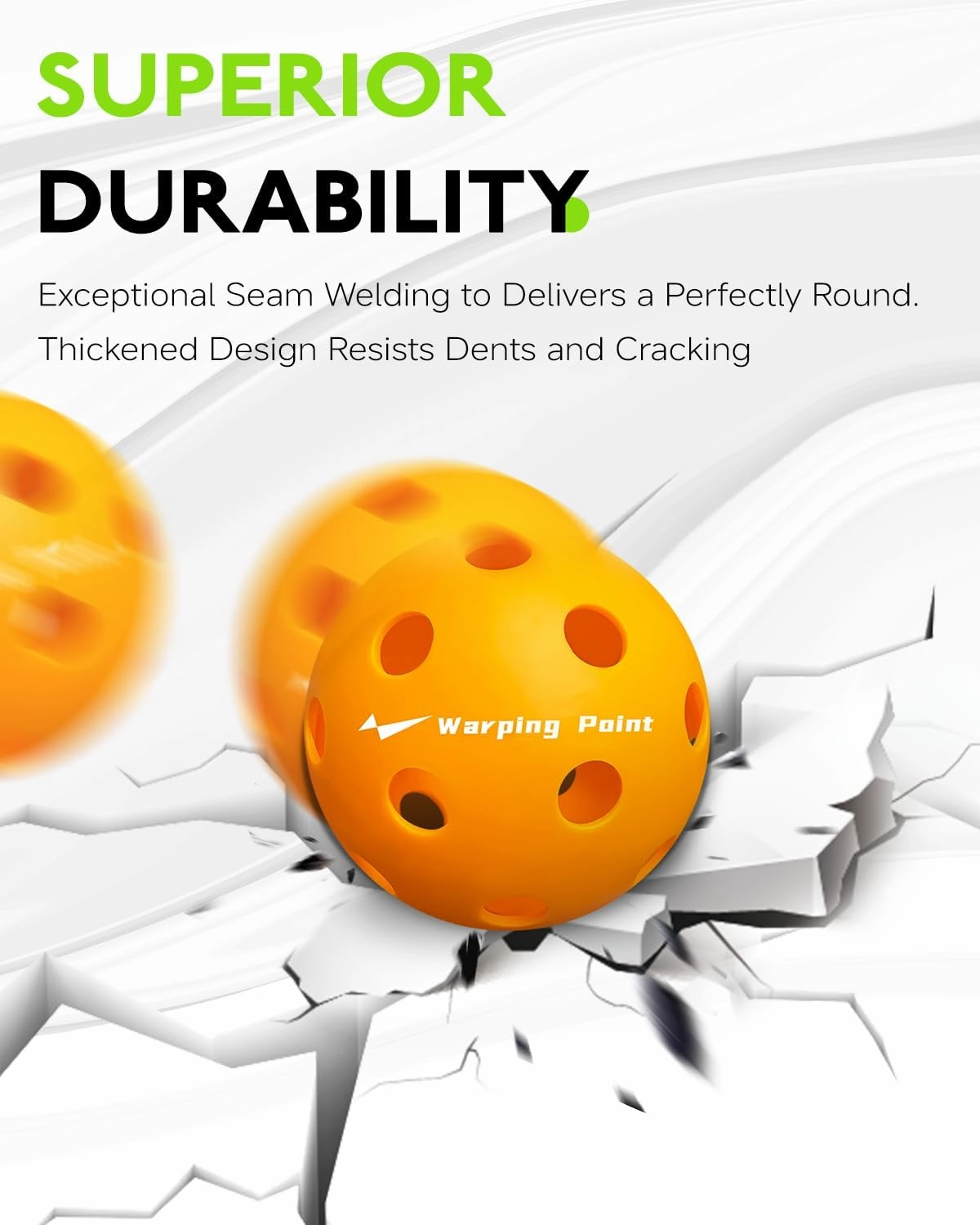 Warping Point Indoor Pickleball Balls | 26 Holes | 4 Pack, 12 Pack | Meet USAPA Specifications | High Bounce Durable Practice Pickle Ball with Mesh Bag for Beginner Intermediate Player | Orange, Blue