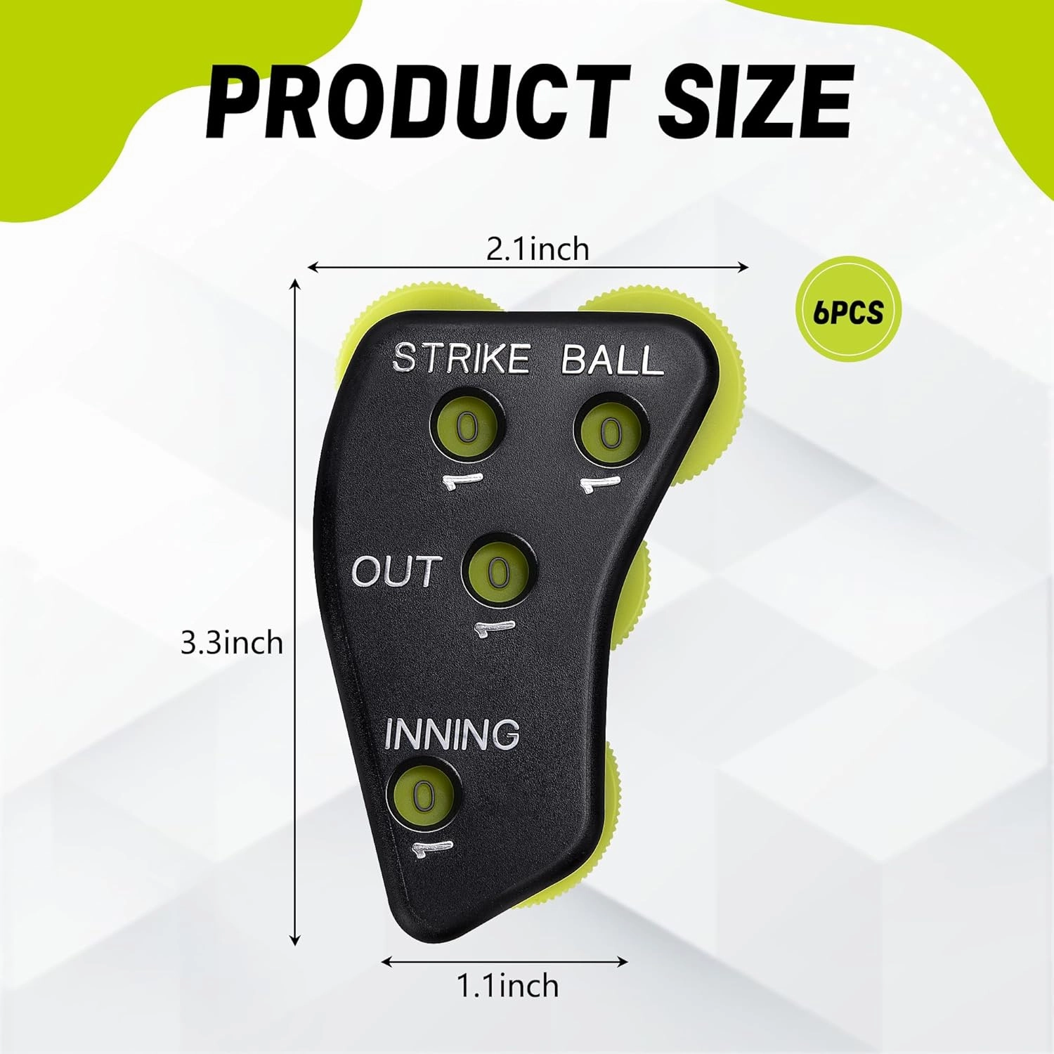 Watayo Wheel Baseball Umpire Clicker, Umpire Indicator Gear, Practical Baseball Counter Clicker for Scorekeeper Recording Outs & Innings Balls