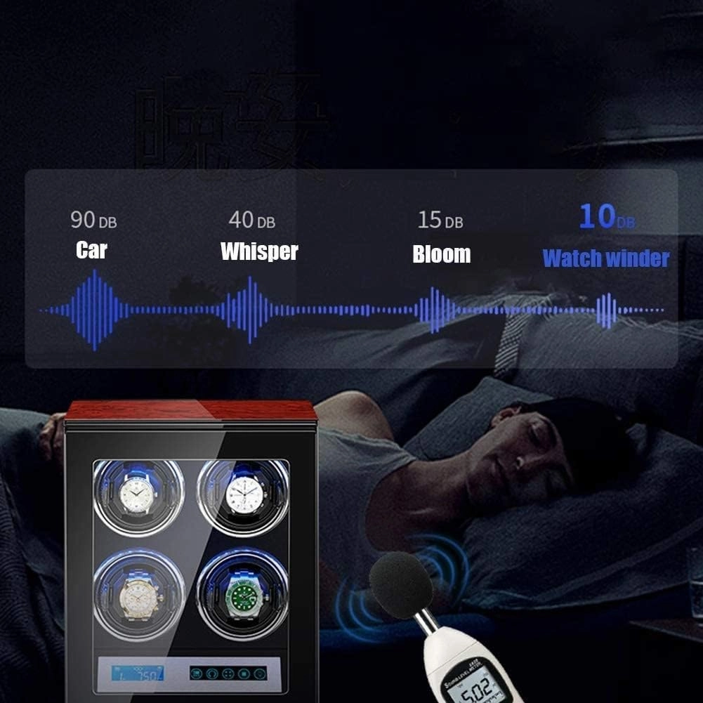 Watch Automatic Watch Winder with Quiet Motor,LED Illumination,Touch Display,15 Rotation Mode Settings,Suitable for Men’s and Ladies Wrist Watch