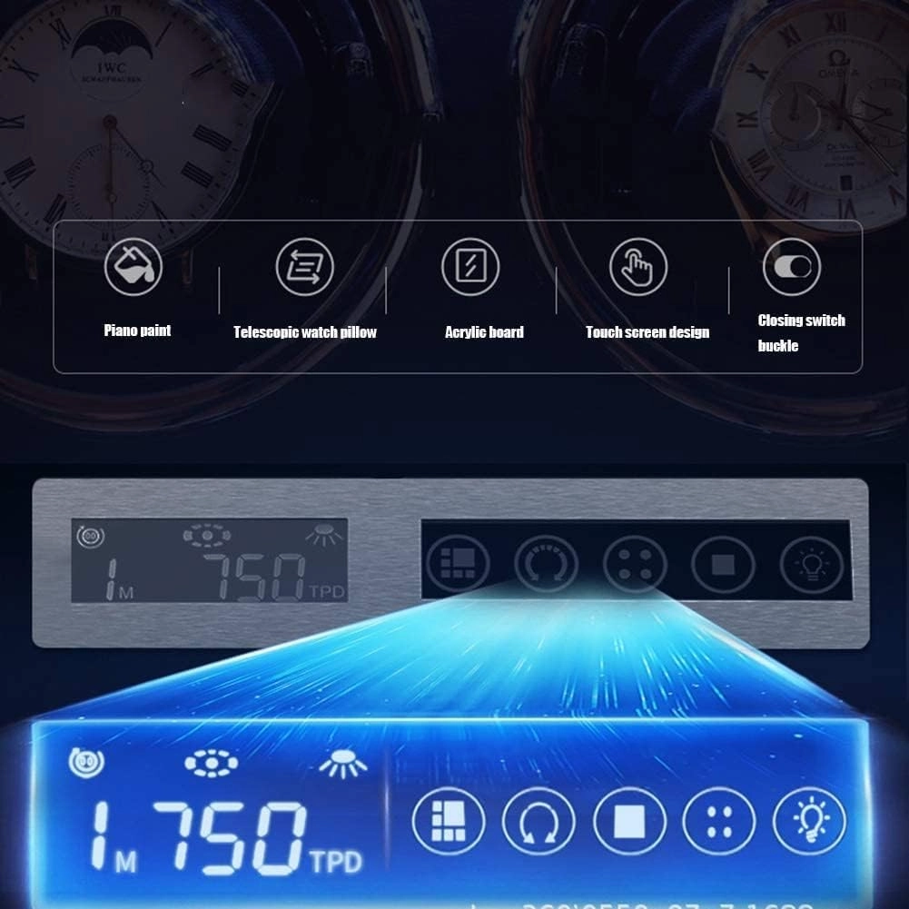 Watch Automatic Watch Winder with Quiet Motor,LED Illumination,Touch Display,15 Rotation Mode Settings,Suitable for Men’s and Ladies Wrist Watch