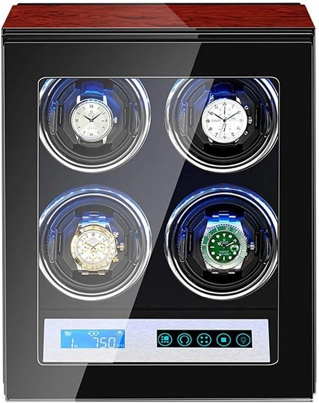 Watch Winder Box with Quiet Motor, 15 Rotation Mode Settings,LED Illumination,Suitable for Men's and Ladies Wrist Watch