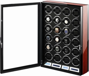 Watch Winder for 24 Automatic Watches with LCD Touch Screen and Remote Control Piano Finish with High-Gloss Lacquer,Adjustable Watch Pillows,Powered by Quiet Motor (24 0)