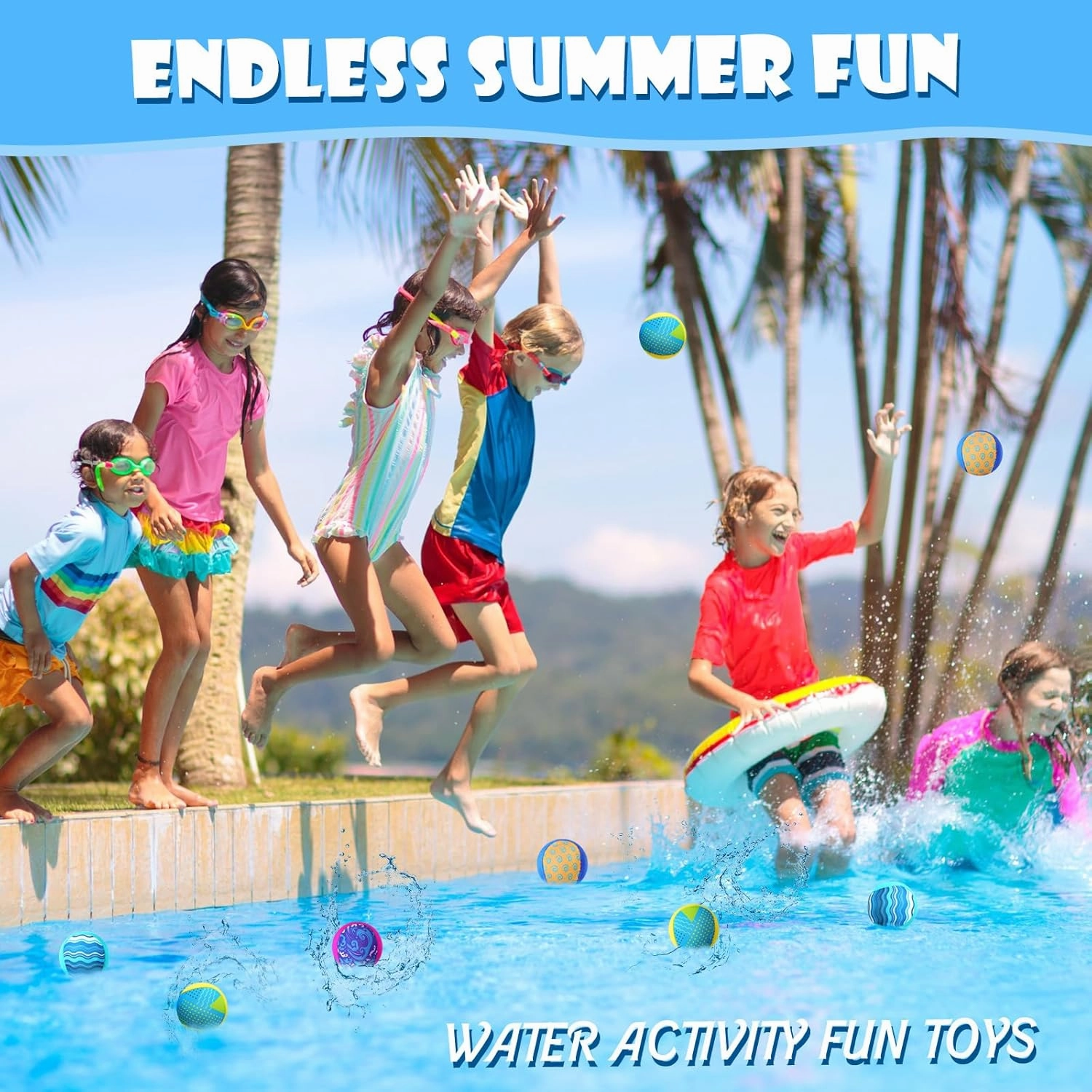 Water Skipping Ball for Children Water Grip Bouncing Ball Summer Beach Pool Toy for Adult Fun Swimming Pool Games Party Lake River Favors