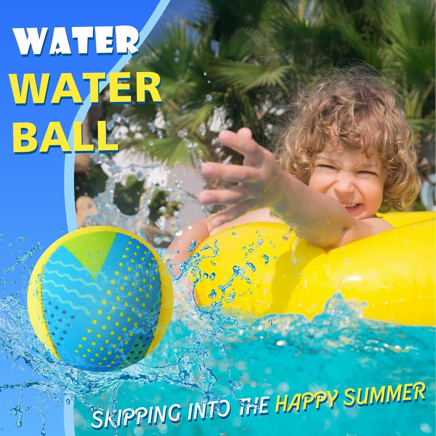 Water Skipping Ball for Children Water Grip Bouncing Ball Summer Beach Pool Toy for Adult Fun Swimming Pool Games Party Lake River Favors
