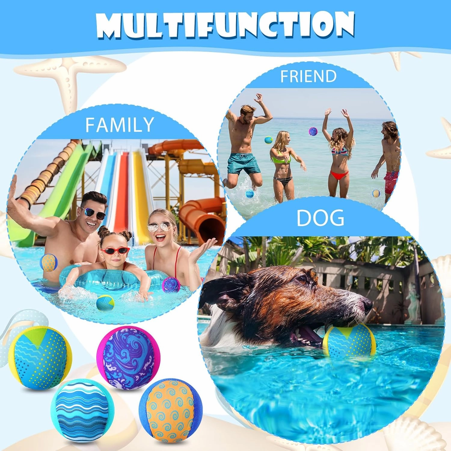 Water Skipping Ball for Children Water Grip Bouncing Ball Summer Beach Pool Toy for Adult Fun Swimming Pool Games Party Lake River Favors