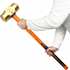 WEDO Brass Sledge Hammer With Fiberglass Handle, Non-Magnetic, Die-Forge, Corrosion Resistant, DIN Standard, 14lb, 900mm, 36"
