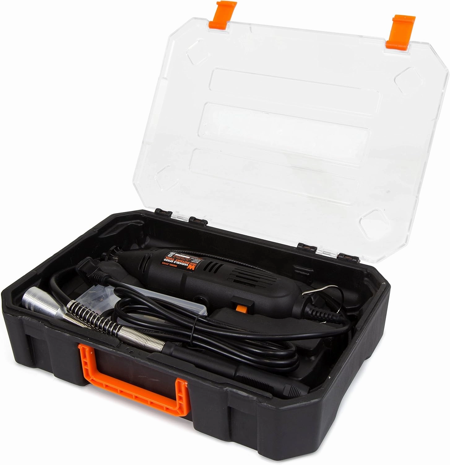 WEN 23103 1-Amp Variable Speed Rotary Tool with 100  Accessories, Carrying Case and Flex Shaft