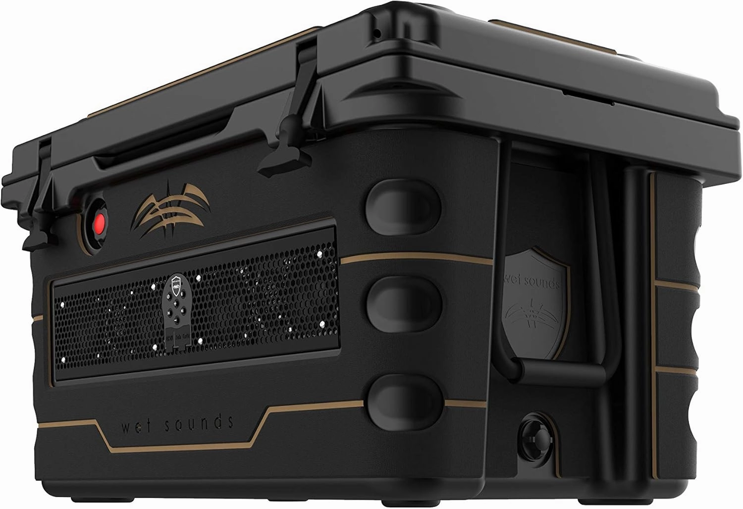 Wet Sounds Stealth SHIVR-55-BLK Black High Output Audio Cooler Speaker System   Full Gator Step Kit - Black over Whiskey