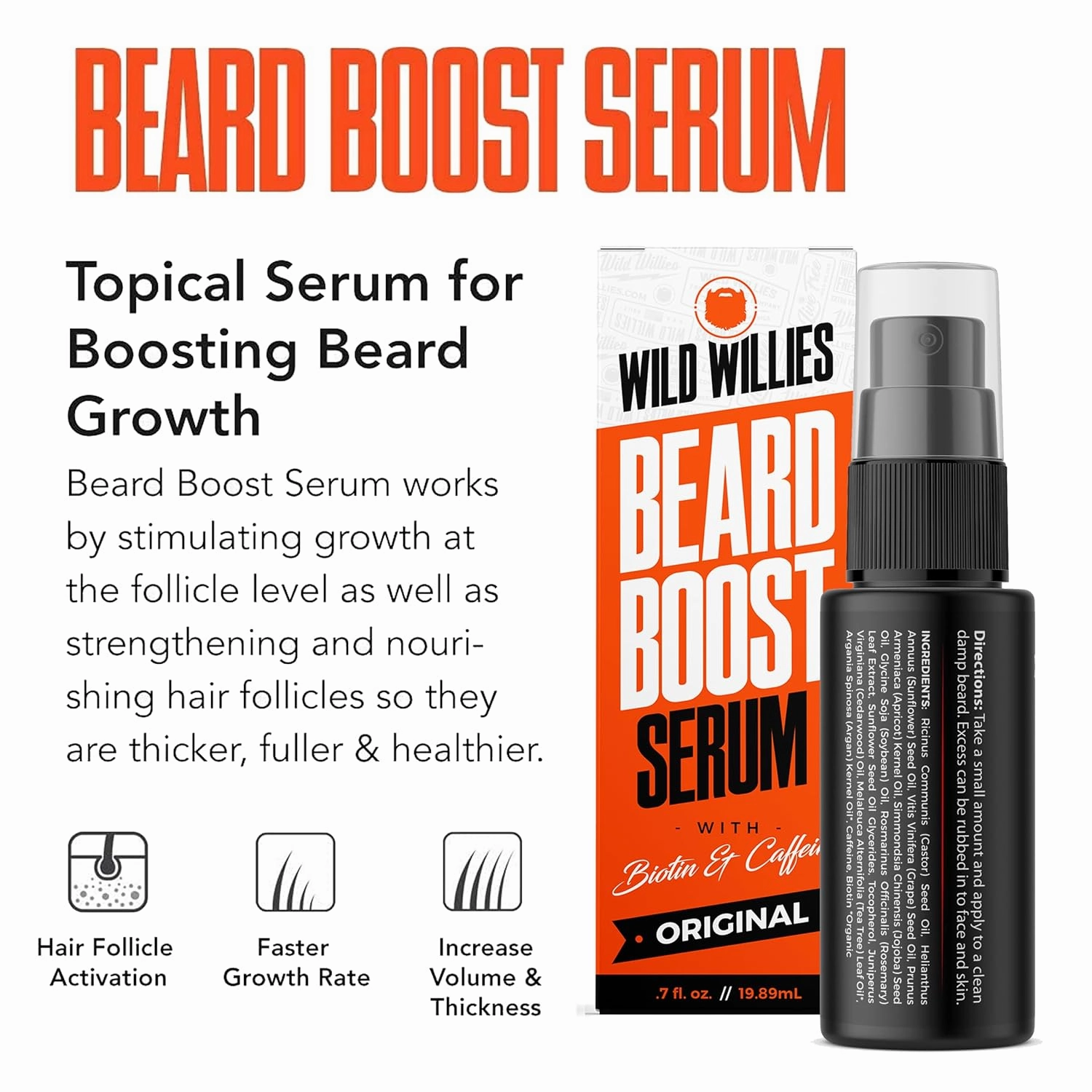 Wild Willies Beard Care Kit, Biotin Fortified Shampoo and Conditioner with Caffeine, Two 4-Oz Bottles, Promotes Healthy Beard Growth