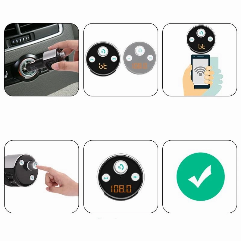 Wireless Bluetooth FM Transmitter Car Kit