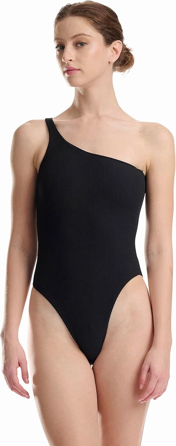 Wolford Ultra Texture Swimsuit for Women Asymmetrical One-Piece Beachwear One-Shoulder Design Swimwear for Pool or Beach