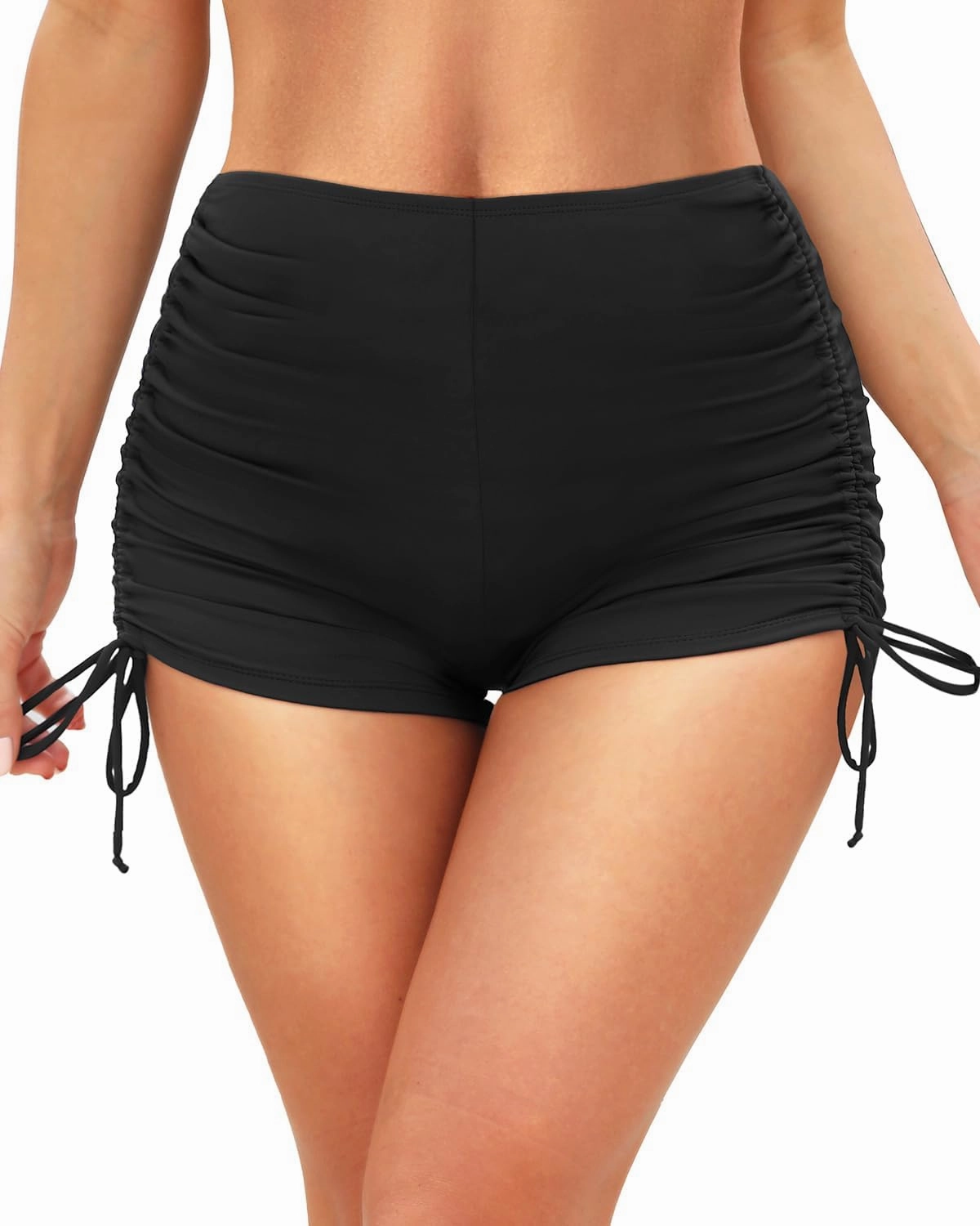 Women High Waisted Swim Shorts - Tummy Control Adjustable Side Tie Bathing Suit Bottom 2025 Boy Shorts