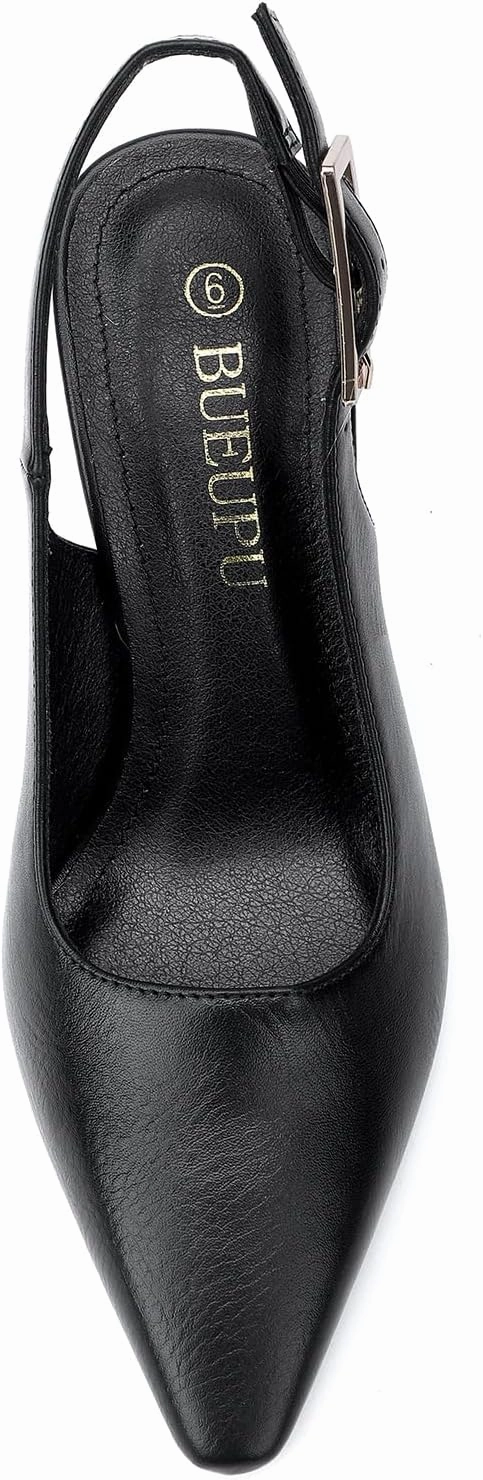 Women's Slingback 3In Kitten Heel Comfortable Closed Toe Pumps Dress Shoes for Women
