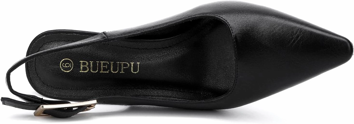 Women's Slingback 3In Kitten Heel Comfortable Closed Toe Pumps Dress Shoes for Women