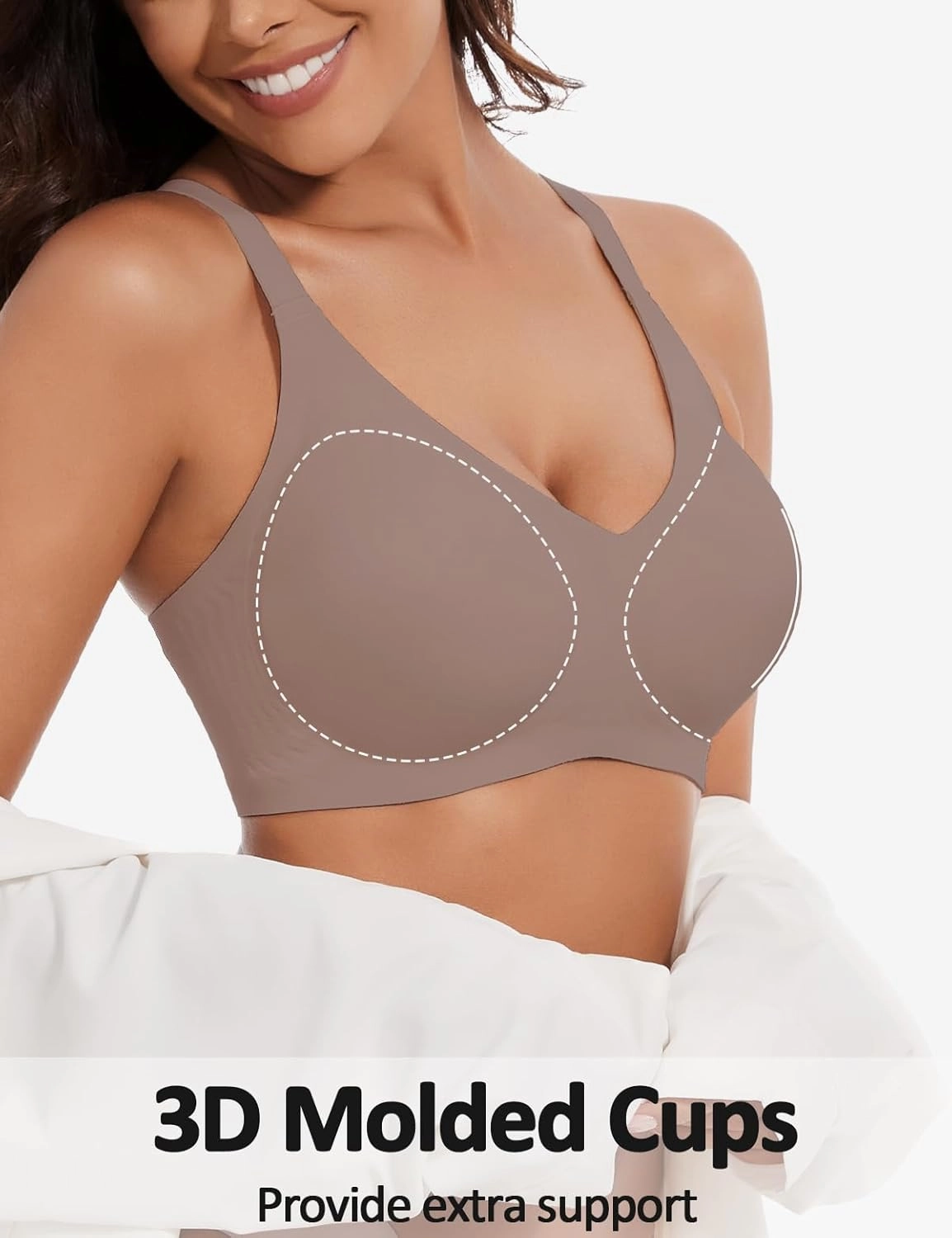 Womens Comfortable Wireless T Shirt Bra No Underwire Seamless Full Coverage Bralettes Push Up Supportive Bras for Women