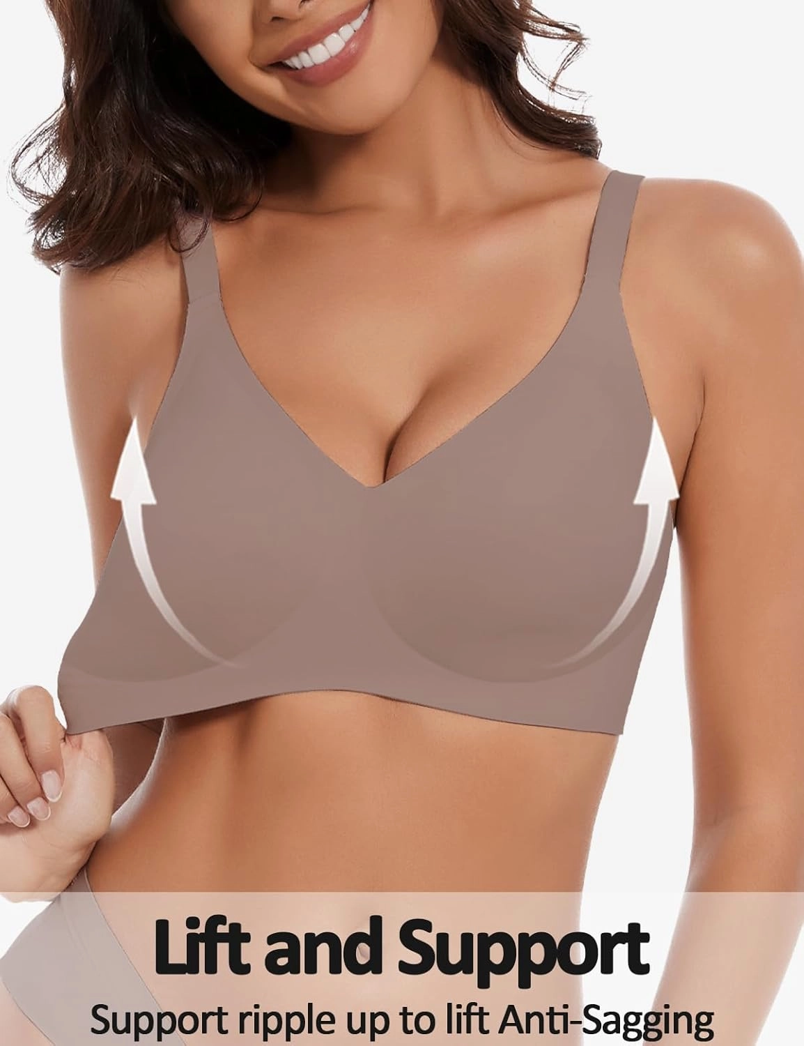 Womens Comfortable Wireless T Shirt Bra No Underwire Seamless Full Coverage Bralettes Push Up Supportive Bras for Women