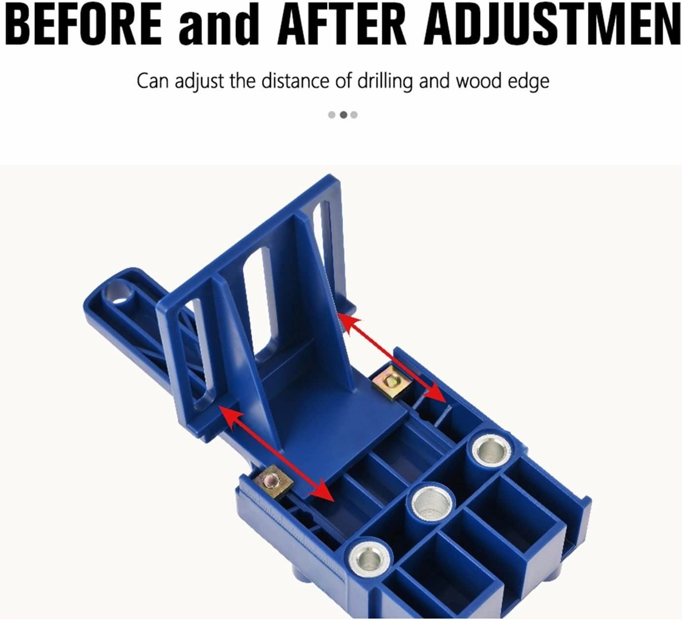 Woodworking Dowel Jig Pocket Hole Jig Wood Drilling Doweling Hole Saw Fit 6 8 10mm Drill Bits Guide Hole Drilling Carpentry Tool Hand Tool Set(Blue Set)
