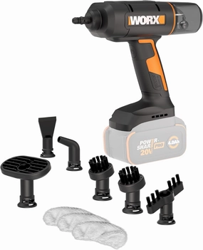 Worx 20V SteamStorm Cordless Handheld Steam Cleaner w/Accessories, Steamer for Cleaning 220°F 8-Second Preheat, Lightweight Portable Steamer for Home Car – Tool Only