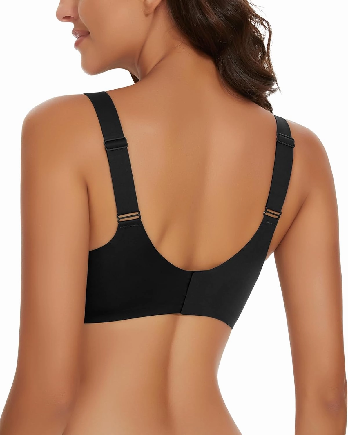 WOWENY Wireless Push Up Bras for Women Comfortable Seamless Bralettes Adjustable V Padded Everyday Bra with Support