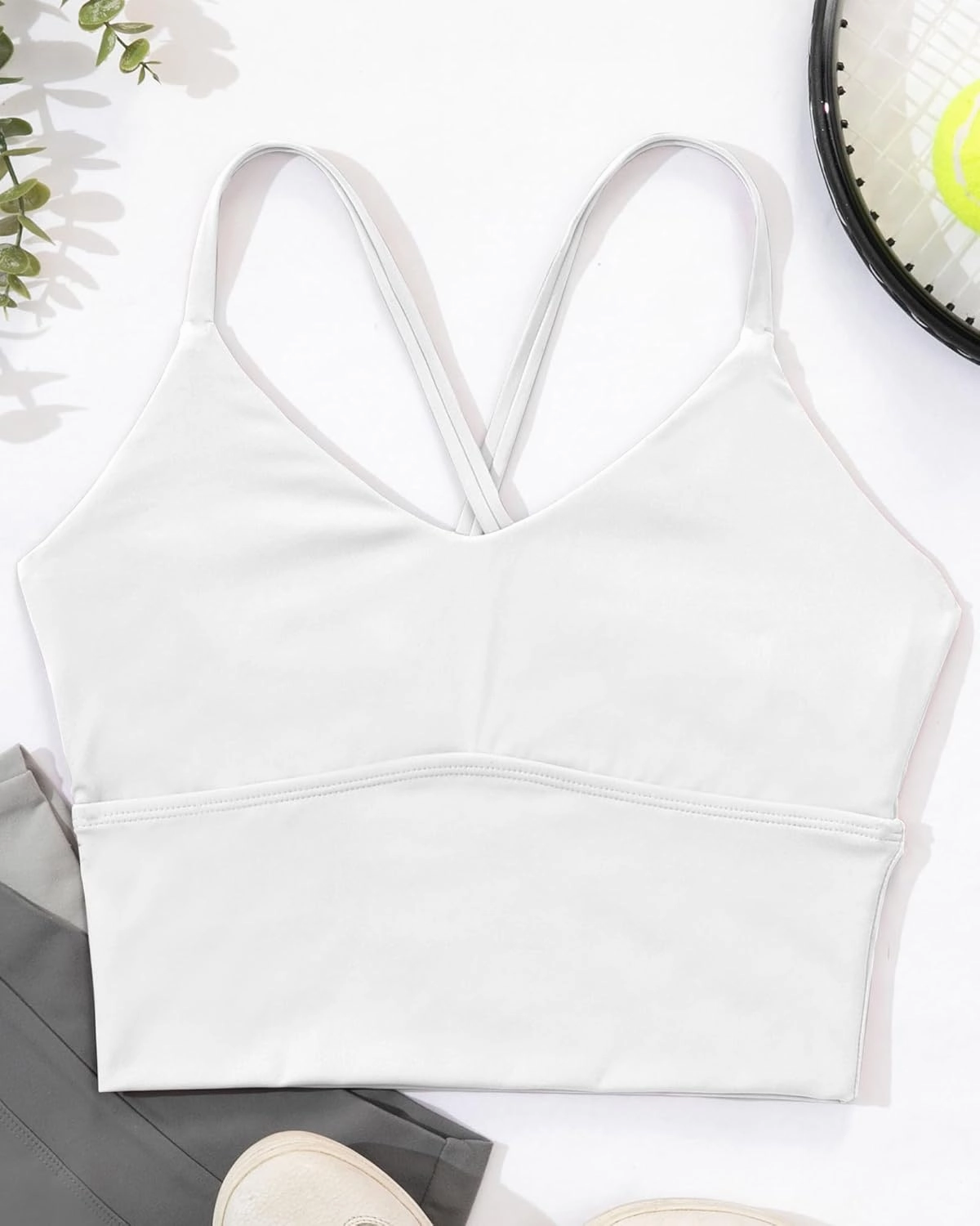 XUNYU Women Longline Sports Bra Workout Tank Tops Strappy Criss Cross Crop Fitness Gym Yoga Running Shirts