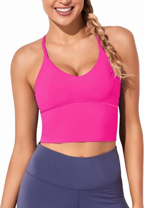 XUNYU Women Longline Sports Bra Workout Tank Tops Strappy Criss Cross Crop Fitness Gym Yoga Running Shirts