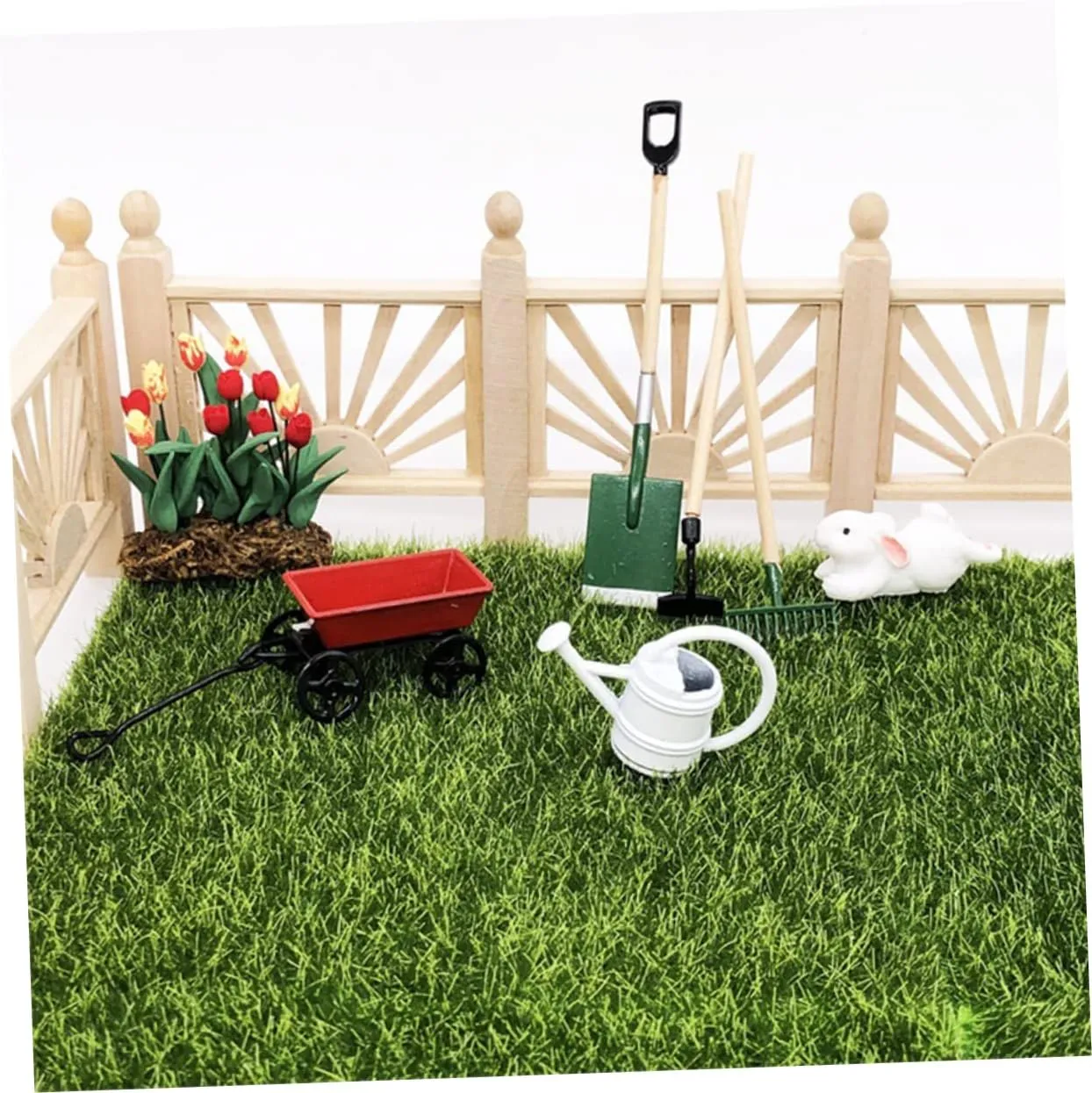 Yardwe 5 Sets Mini House Gardening Tool Dollhouse Accessory for Creative Fairy Garden Decor Lightweight Safe Materials for Hands Play Miniature Garden Decoration