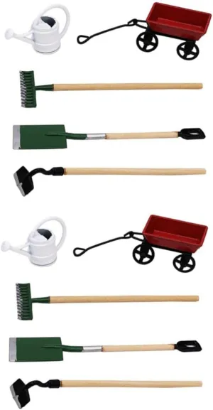 Yardwe 5 Sets Mini House Gardening Tool Dollhouse Accessory for Creative Fairy Garden Decor Lightweight Safe Materials for Hands Play Miniature Garden Decoration