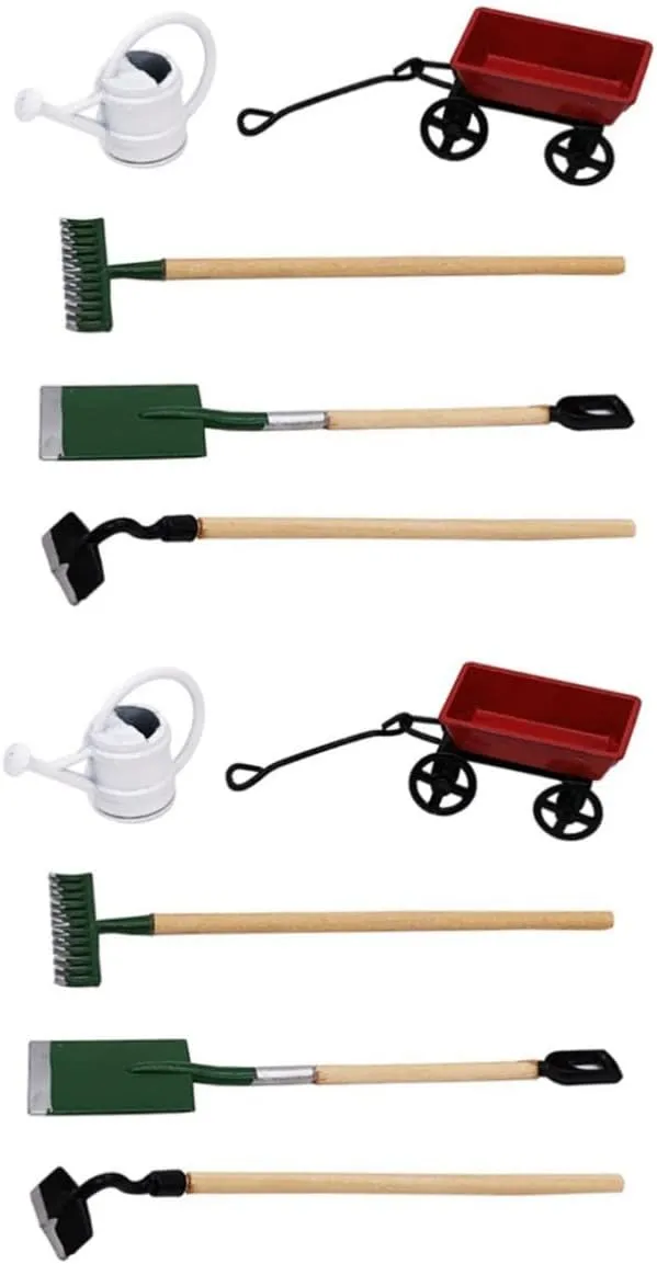 Yardwe 5 Sets Mini House Gardening Tool Dollhouse Accessory for Creative Fairy Garden Decor Lightweight Safe Materials for Hands Play Miniature Garden Decoration