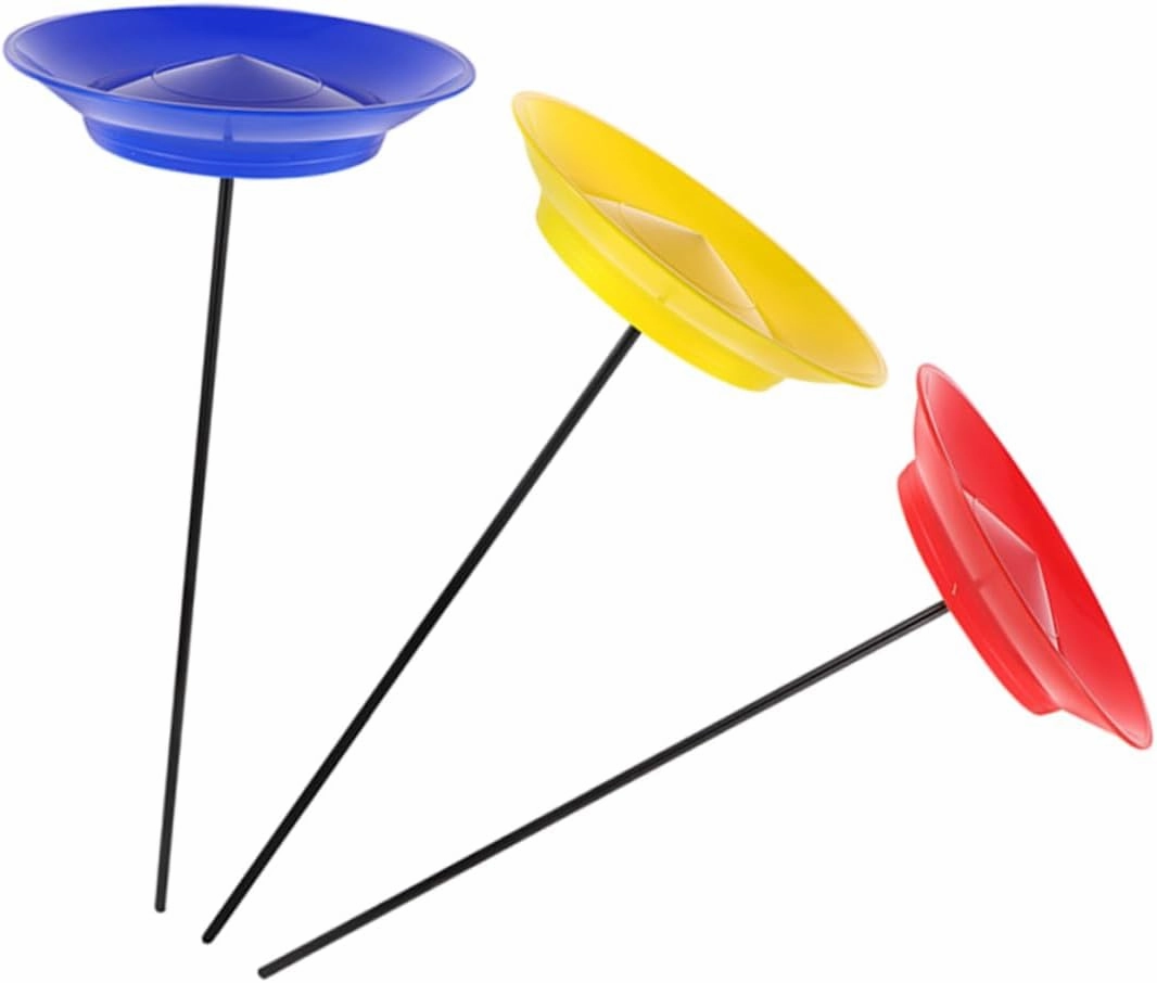 Yardwe 3Pcs Juggling Plates with Sticks for Lightweight for Circus Performances Sports Events and Skill Development Balanced and Stable Juggling Kit