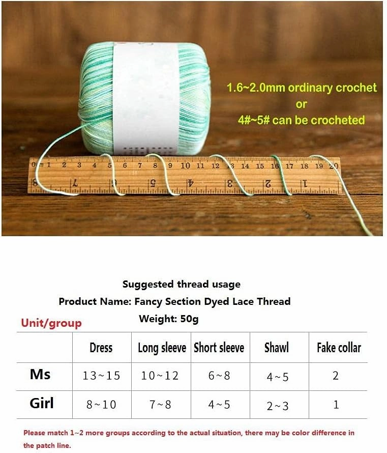Yarn Knitting Crocheting Water Su Lace Thread DIY Hand-Knitted Crochet Cotton Thread Section Dyed Wool Hand-Knitted Thread-05 Primrose_6Pcs
