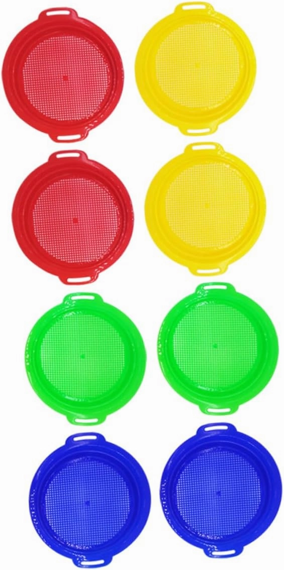YARNOW 8Pcs Sand Sifter Set Portable Beach for Creative Play Lightweight Sand Strainers for Outdoor Adventures for Beach Trips and Sandbox Fun