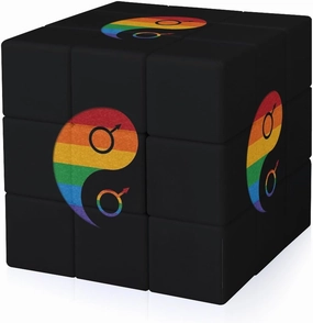Yin and Yang Gay Proud Funny 3x3x3 Cube Smooth Lightweight Puzzle for Adult Graphic Printing Travel