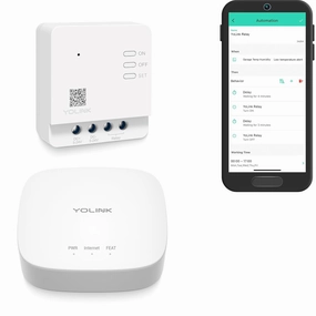 YoLink Super Long Range Smart Relay - Compatible with Alexa, Google, and IFTTT - Max. 5 Amps - Hub Included