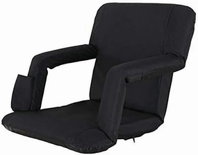 YuanKanJu Saturnpower Portable Stadium Seat Chair Portable Stand Chair with Back and Cushion for Grandstand，Playground，Court Black(Black)