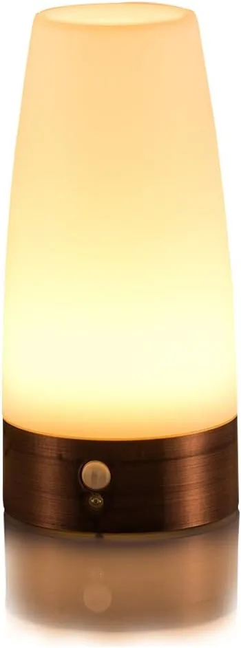 ZEEFO Retro LED Night Light PIR Motion Sensor Light,Activated Step Lighting Lamps,Indoor/Outdoor Battery Operated Lamp Sensitive Portable Moving Table Lamp for Kids Room,Hallway(Round Shape)