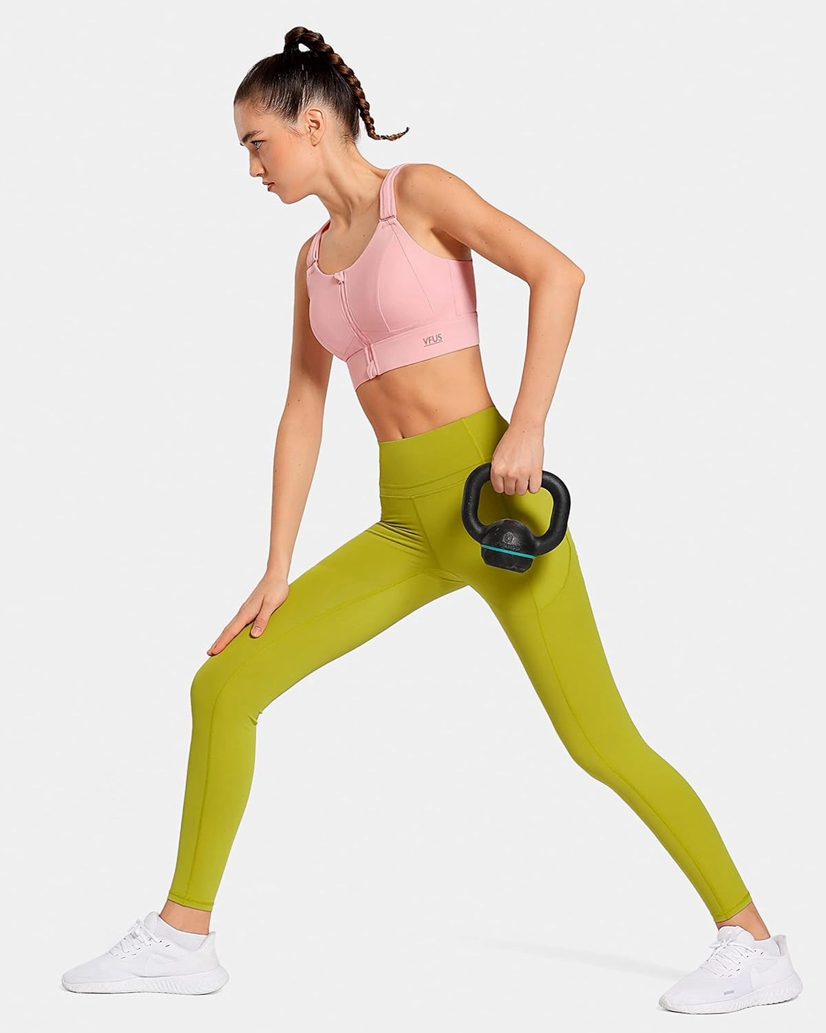 Zip Front Adjustable High Impact Sports Bras for Women Large Breasts Full Coverage Workout Running Removable Pads