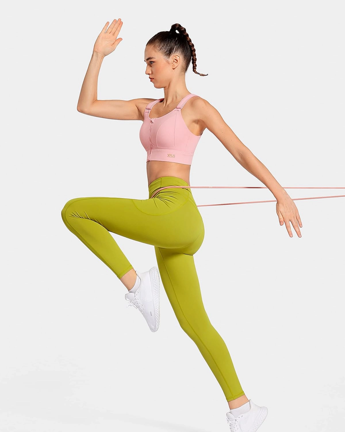 Zip Front Adjustable High Impact Sports Bras for Women Large Breasts Full Coverage Workout Running Removable Pads