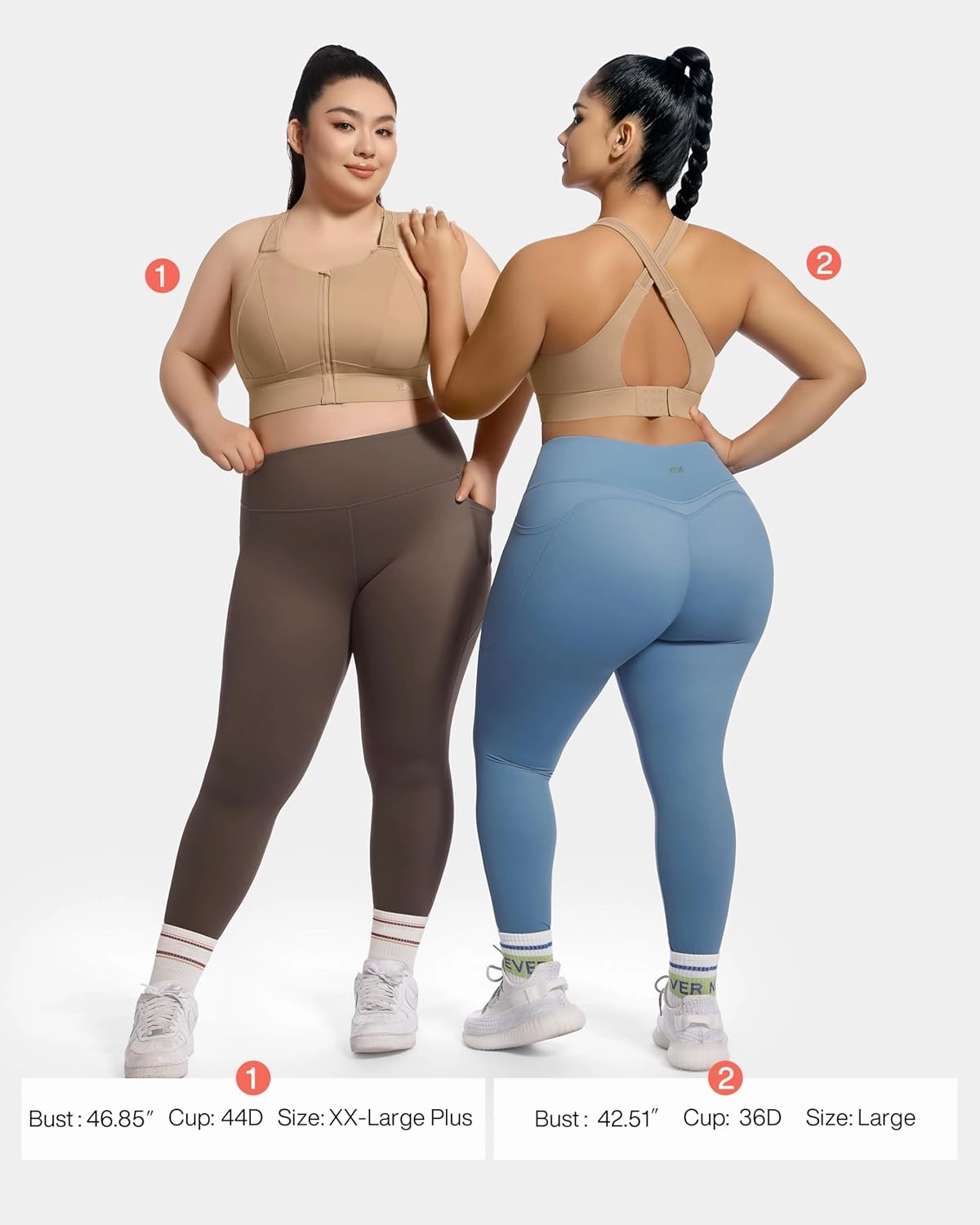 Zip Front Adjustable High Impact Sports Bras for Women Large Breasts Full Coverage Workout Running Removable Pads