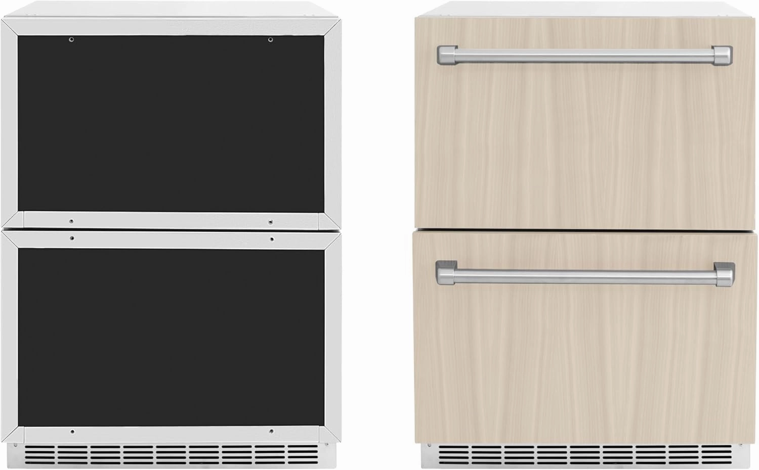 ZLINE 24 in. Touchstone 168 Can Outdoor-Rated Dual Refrigerator Drawer with Panel-Ready Doors (RDSPO-24)