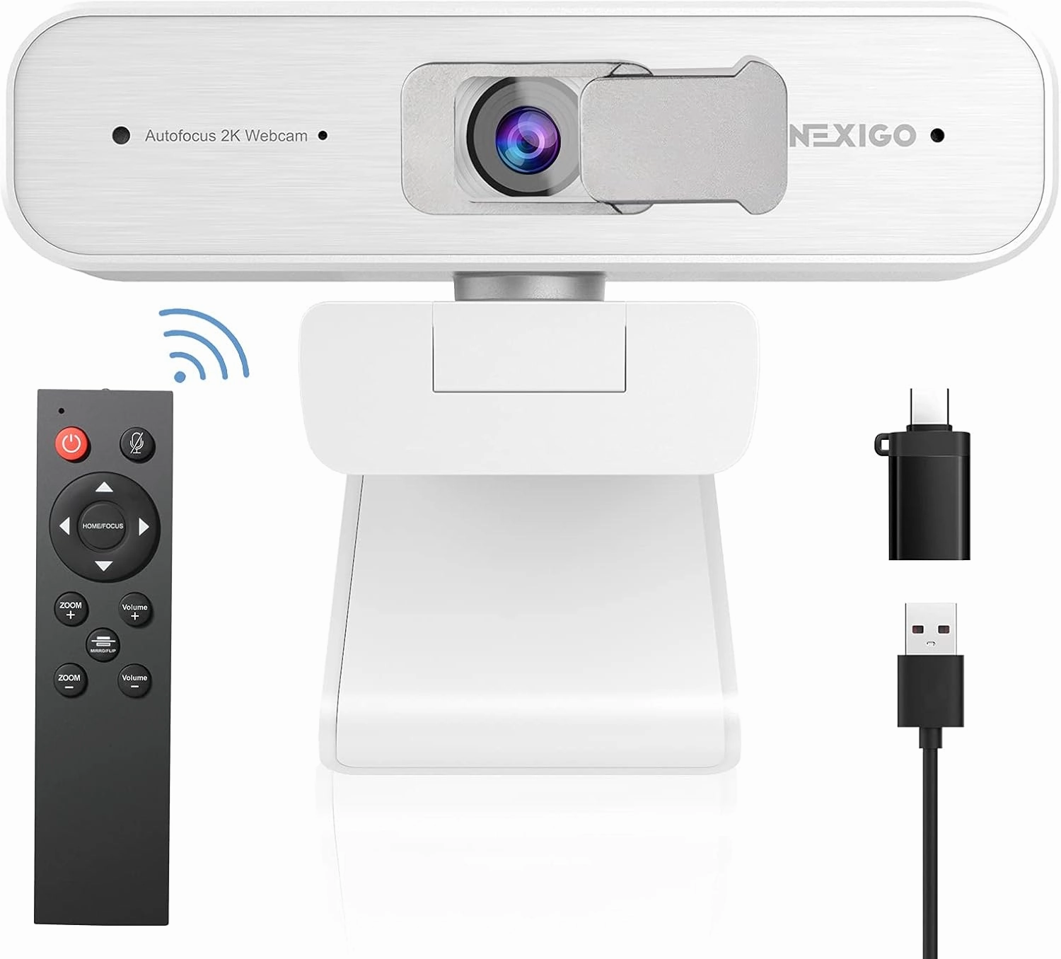 Zoom Certified, NexiGo N940P (Gen 2) 2K Zoomable Webcam with Remote| Sony_Starvis Sensor | 3X Zoom in and Out| Dual Stereo Microphone, for Zoom/Skype/Teams/Webex (White)
