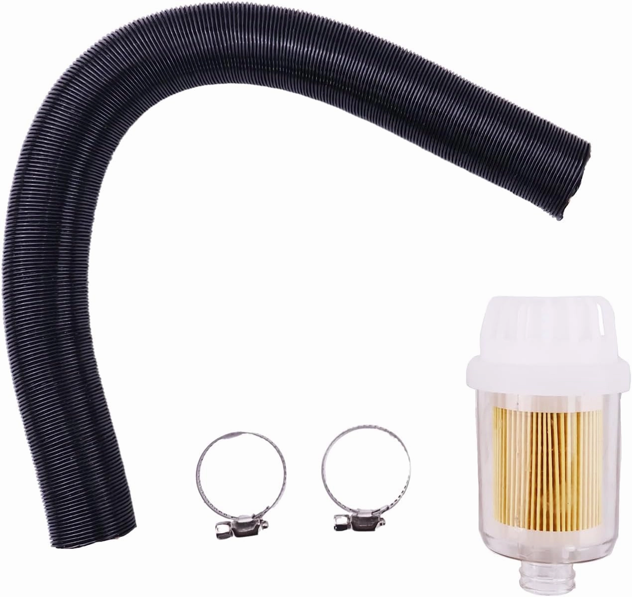 ZTUOAUMA Diesel Heater 25mm Air Intake Pipe Hose with Air Intake Filter and Seal Clamps Compatible with Eberspacher Webasto Airtronic D2 D4 D1LC and More Chinese Diesel Heater 2KW 5KW